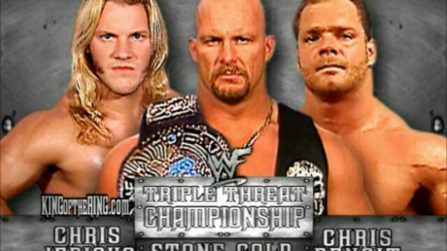 Stone Cold Steve Austin vs Chris Benoit vs Chris Jericho (Triple threat match for the WWF Championship) 1/2