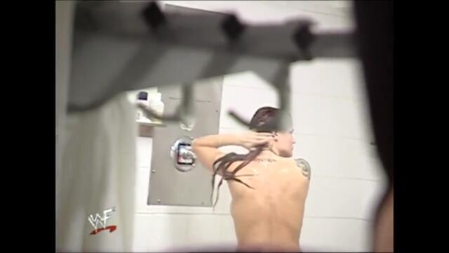 Lita backstage in the shower