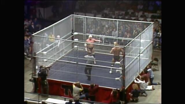 NWA: Dusty Rhodes vs Lex Luger (Steel Cage match for the NWA United States Heavyweight Championship)
