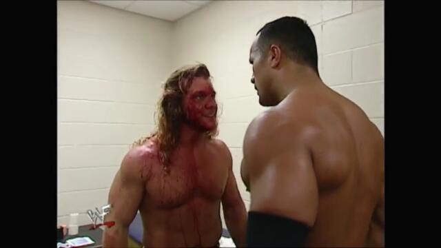 Chris Jericho and The Rock backstage (Raw 08.10.2001)