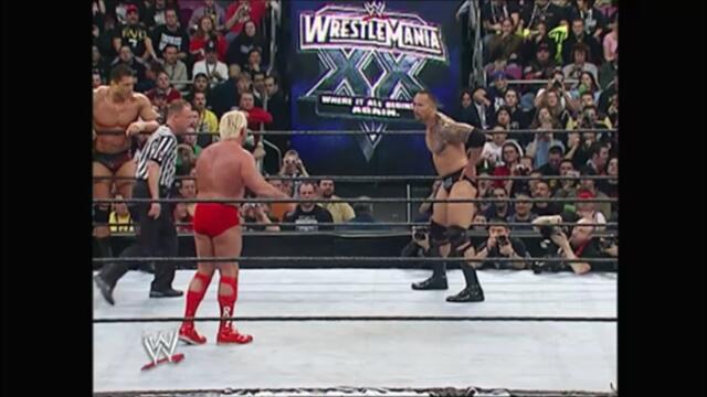 Evolution vs The Rock 'n' Sock Connection (Handicap match WrestleMania XX)