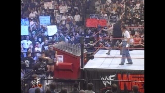 Cactus Jack and Chainsaw Charlie vs The New Age Outlaws (Dumpster match)