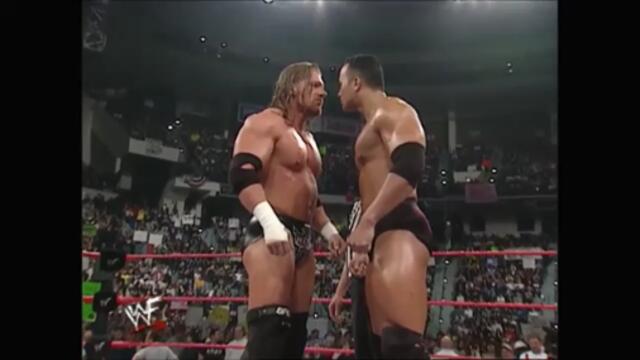 WWF Kurt Angle vs The Rock vs Triple H Main Event (Raw 23.10.2000)