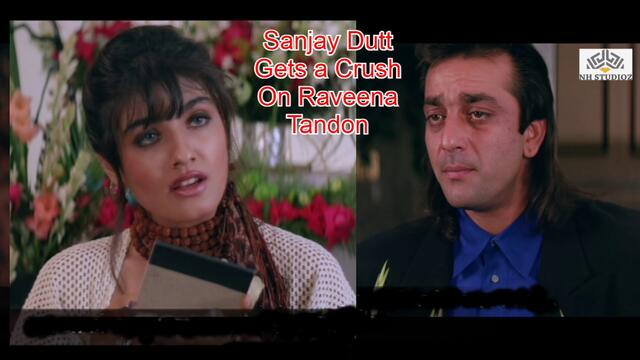 Sanjay Dutt Gets a Crush On Raveena Tandon | Aatish (1994) | Sanjay Dutt | Raveena Tandon | Karisma Kapoor | Bollywood Love Scene