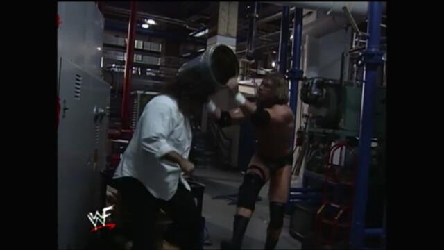Triple H vs Mankind in a Boiler Room Brawl