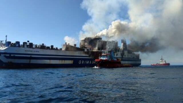 Как е започнал пожарът на ферибота в Йонийско море на кораба близо до о.Корфу