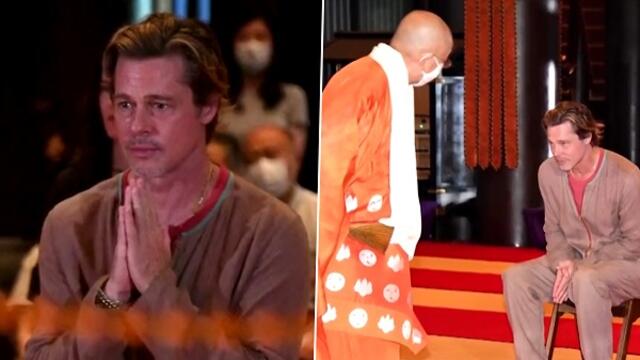 Брад Пит участва в будистки ритуал срещу лош късмет
