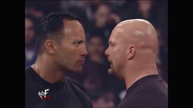 Rock & Austin face off before WrestleMania