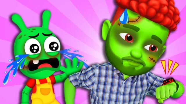 Dad's Zombie Don't Leave Me 😭🥺When Daddy Zombie's Away Song | Pea Pea Band - Songs for Kids