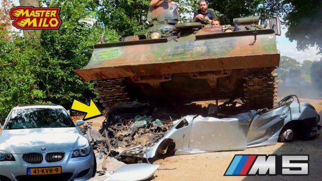 I completely destroyed a BMW M5 with my tank...