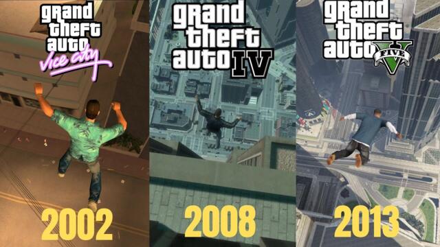 Evolution of Jumping in gta Games(GTA 3 VS GTA VICE CITY VS GTA SANANDREAS VS GAT IV VS GTA V)