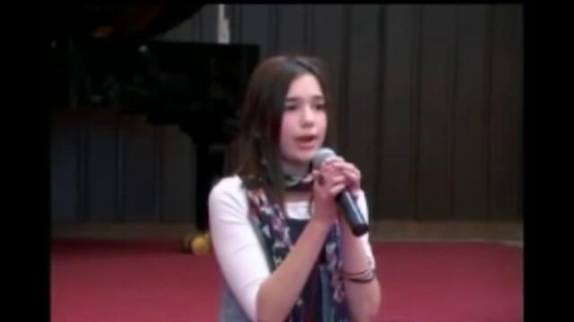12 years old Dua Lipa singing at her school in Kosova