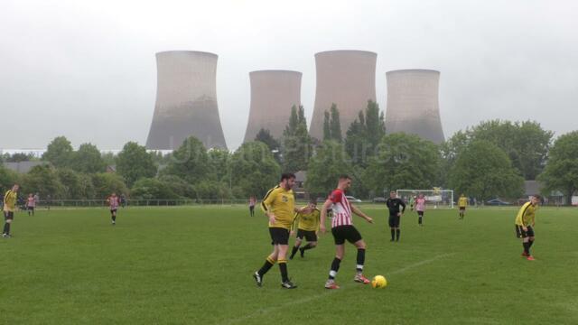 Football match interrupted by power station demolition explosion
