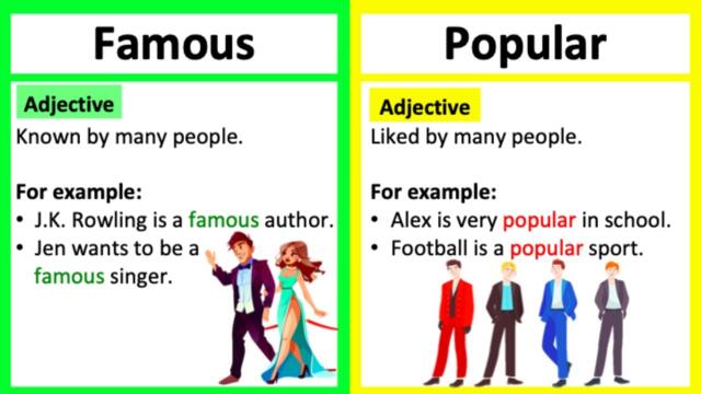 FAMOUS vs POPULAR 🤔  | What's the difference? | Learn with examples