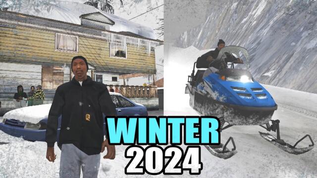 GTA San Andreas Winter Mod 2024 - ICE and SNOW Everywhere (Realistic)