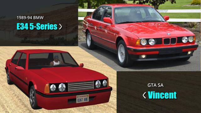 GTA SA Cars vs Real Life Cars | All Sedans & Wagons