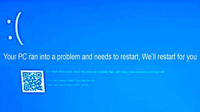 Windows 10, 8 boot Failed | Your PC ran into a problem and needs to restart, Will restart for you