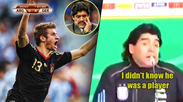 The day that Maradona ignored Thomas Müller and ended up humiliated