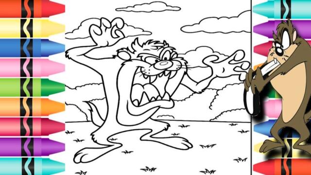Tasmanian devil drawing 🖌️🎨 | Looney tunes cartoon | #Episode31 | Colouring craft ✨🌈