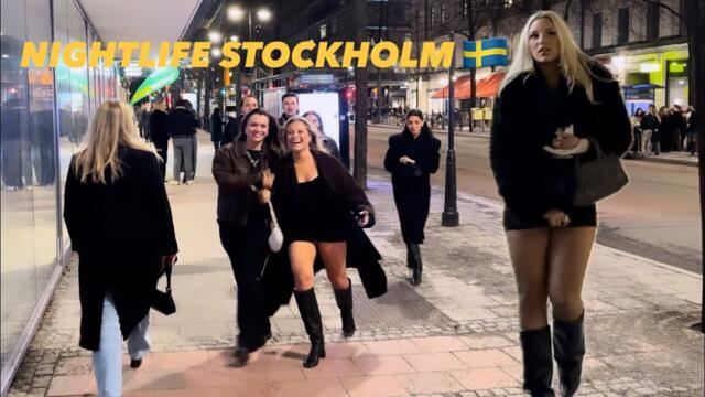 NiGHTLIFE IN STOCKHOLM CITY 2024 WALKING TOUR 4K