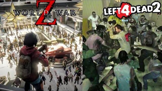Left 4 dead 2 vs World War Z | Direct comparison (ragdoll physics,special infecteds,z horde)