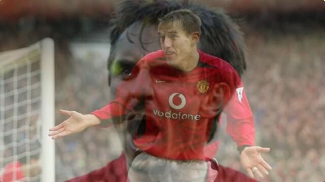 Gary Neville's best ever pass (ruined by Phil Neville)