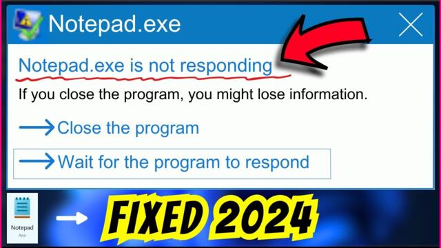 Fix Notepad is Not Responding in Windows 11,10 ✅Notepad Not Opening || Not Working Solved 2024