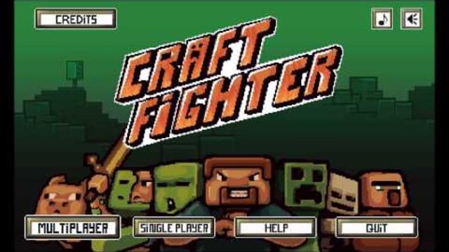 Craft Fighter!!! 2D Minecraft fighting game! playing with all characters including secret character!