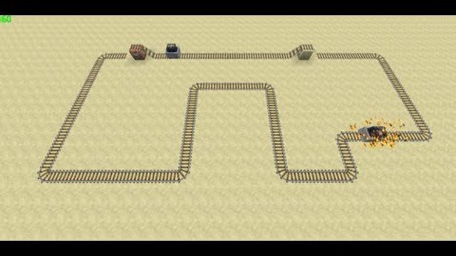 Rail-Laying Minecart -- Minecraft Trick