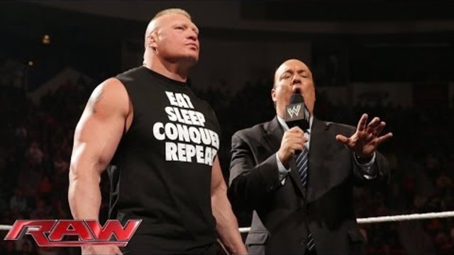 WWE es Espanol ( Feb. 24, 2014) Paul Heyman discusses who should face Brock Lesnar at WrestleMania 30: Raw,