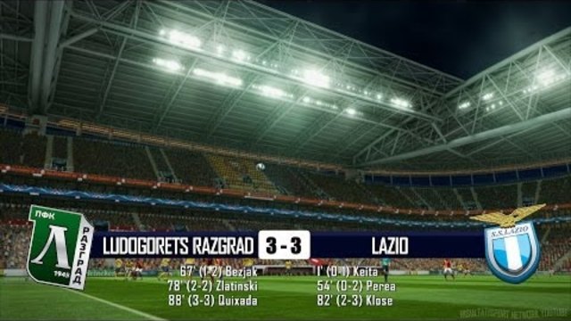 Лудогорец Разград Лацио 3:3 (27.02.2014)  Ludogorets vs Lazio ( Europa League ) - Класиране!