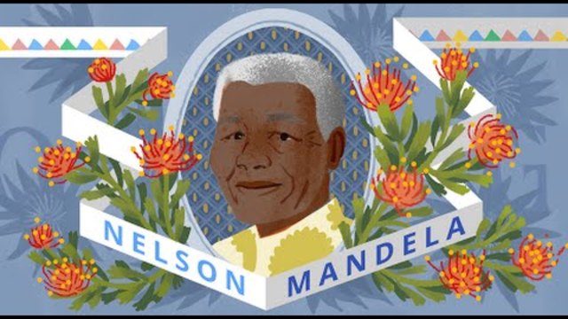Нелсън Мандела Човека - Сърце за Световният Мир - Nelson Mandela Google Doodle