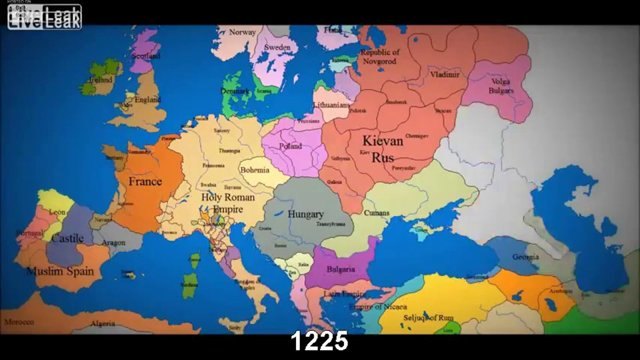 Виж как са се променили границите в Европа за 1000 години