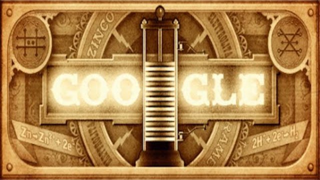 Алесандро Волта  - Google Doodle (Alessandro Volta)