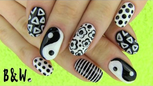 Nail Art in Black and White! Monochrome Nails with MissJenFabulous
