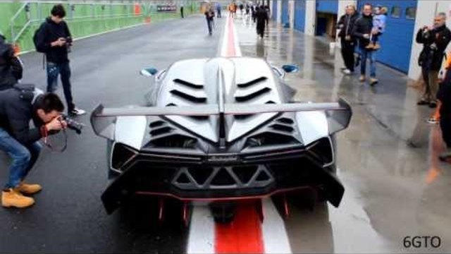 Lamborghini Veneno on track - Accelerations, Powerslides and Start Up