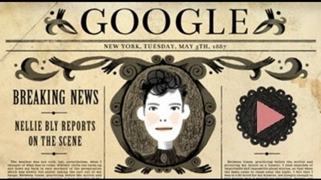 Нели Блай Google Doodle,151 години от рождението на Нели Блай