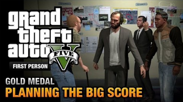 GTA 5 - Мисия #76 - Planning the Big Score (Obvious) [First Person Gold Medal Guide - PS4]