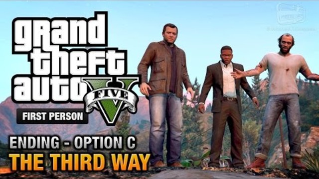 GTA 5 - Final Мисия / Ending C - The Third Way (Deathwish) [First Person Gold Guide - PS4]
