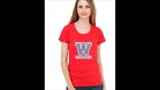 Womens Cotton Tee Shirts Graphic Design with Black Colour