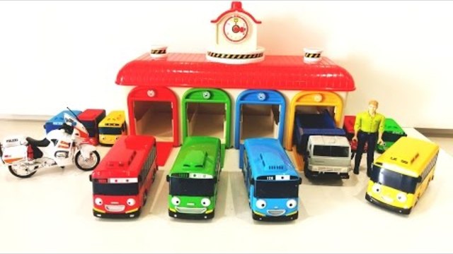 Learn Colors Tayo The Little Bus Garage Playset Surprise Toys Wheels On The Bus