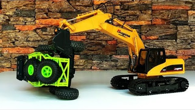 Colors for Children to Learn with Street Vehicles - Yellow Excavator Cartoons for children