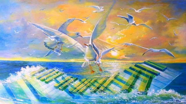 🎨 Stamatis Spanoudakis - Музиката на океана ... (painting) ...🎶