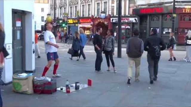 070. Amazing Trick Football Skills demonstrated by  Hristo Petkov Market High Street London