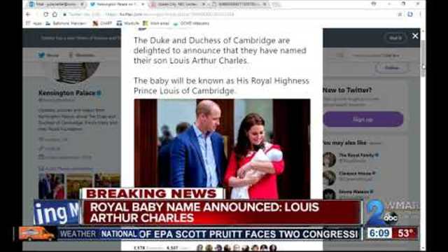 Британският принц ще се казва Луиз Артър Чарлз - Britain's new prince is named Louis Arthur Charles