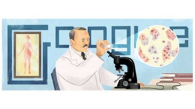 Сelebrate Georgios Papanikolaou is 136 years old and a new Google Doodle ! Pap Test (Γεώργιος Παπανικολάου)