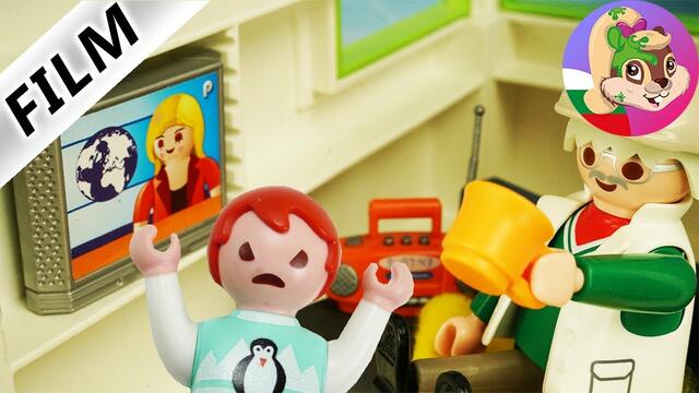 Плеймобил Филм ДЯДО СЕ НАНАСЯ В СТАЯТА НА ЕМА - ще спи ли тя пак при мама и тати? Семейство Фогел