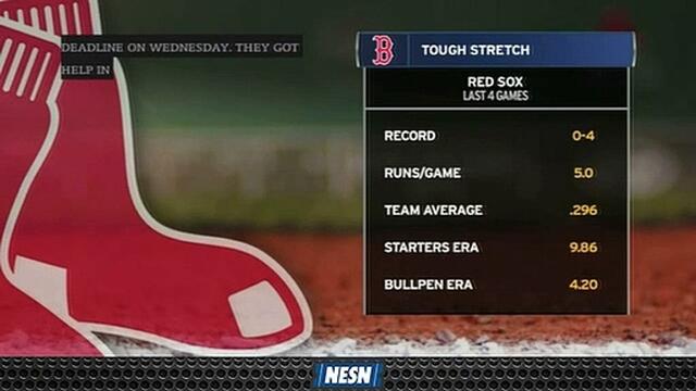 Red Sox Pitching Персонал спъва по време на Четири игра на Бостън