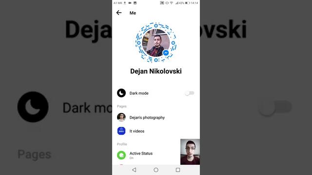 DekoTV - Вклучување на Dark mode во апликакцијата Messenger
