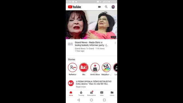 Исклучување на автоматски приказа на YouTube видеа на почетна страница во оперативниот систем Androi